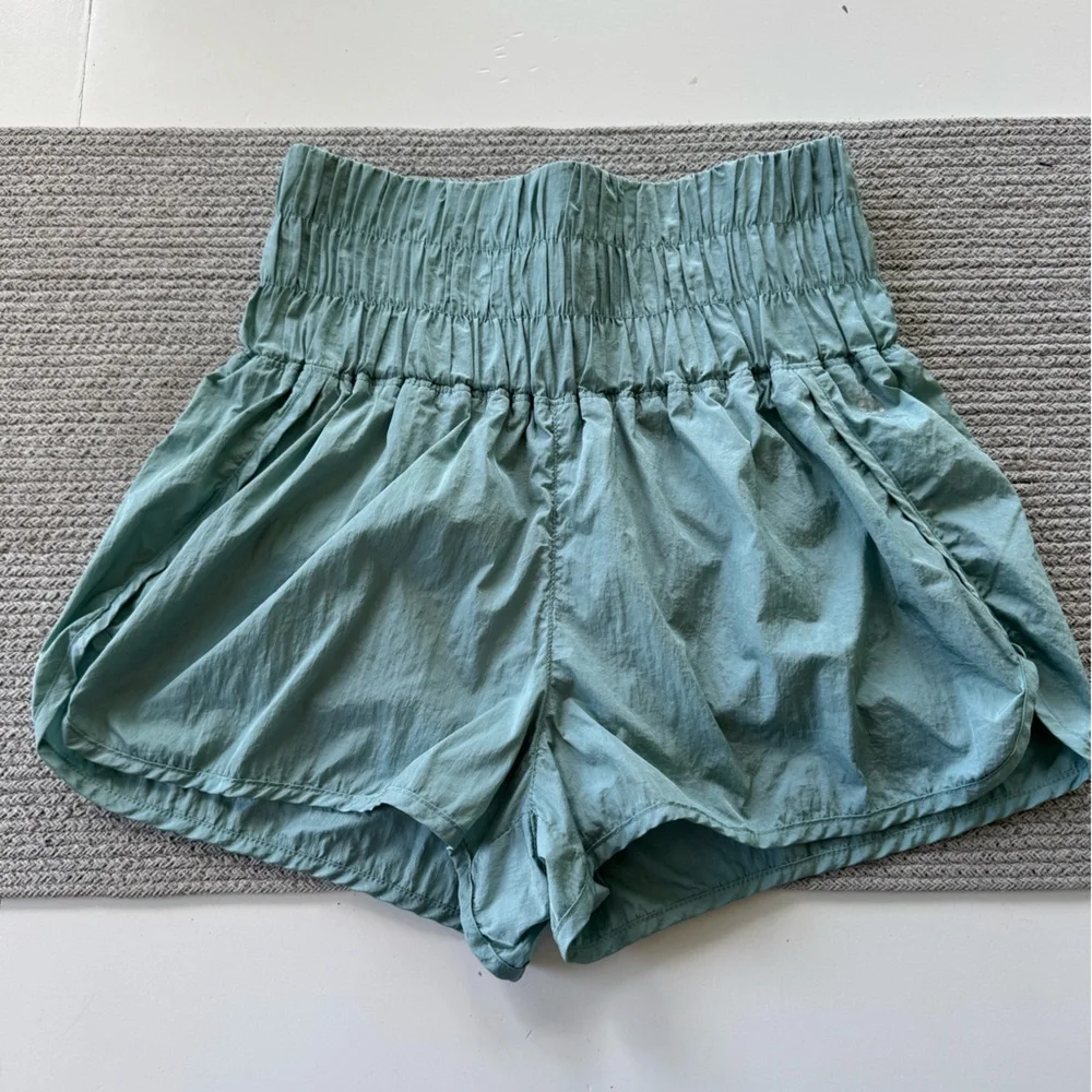 Free People Movement The Way Home Short Turquoise High Waist Running Shorts Sz M